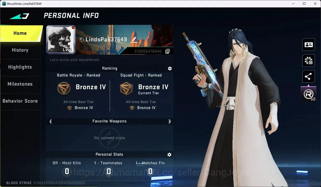 Blood Strike Accounts ASIA|Collab MCX - EVA-00|5 Legendary Gun|Collab Et image 1