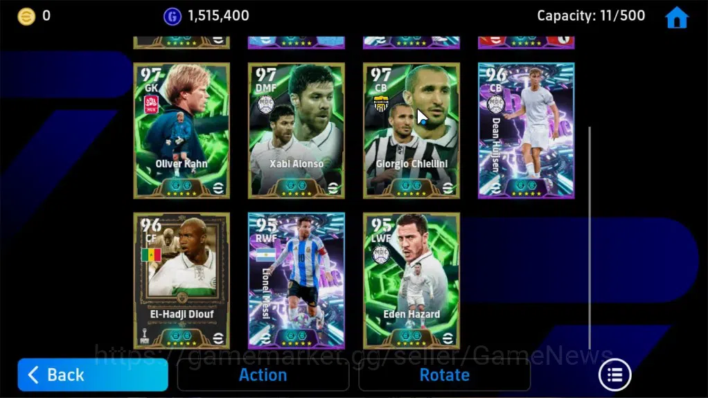 eFootball Accounts Legends & Iconic Players Android|Epic Pele,Oliver Kahn,Xabi Alonso,Giorgio Chiellini,El-Hadji Diouf,Eden 9