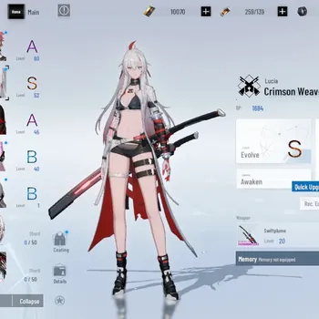 Punishing: Gray Raven Accounts Mid-Game ASIA|Lv 40|S Lucia Crimson Weave,A Noctis Indomitus|10k BC +5k BlueC|1 S Omniframe