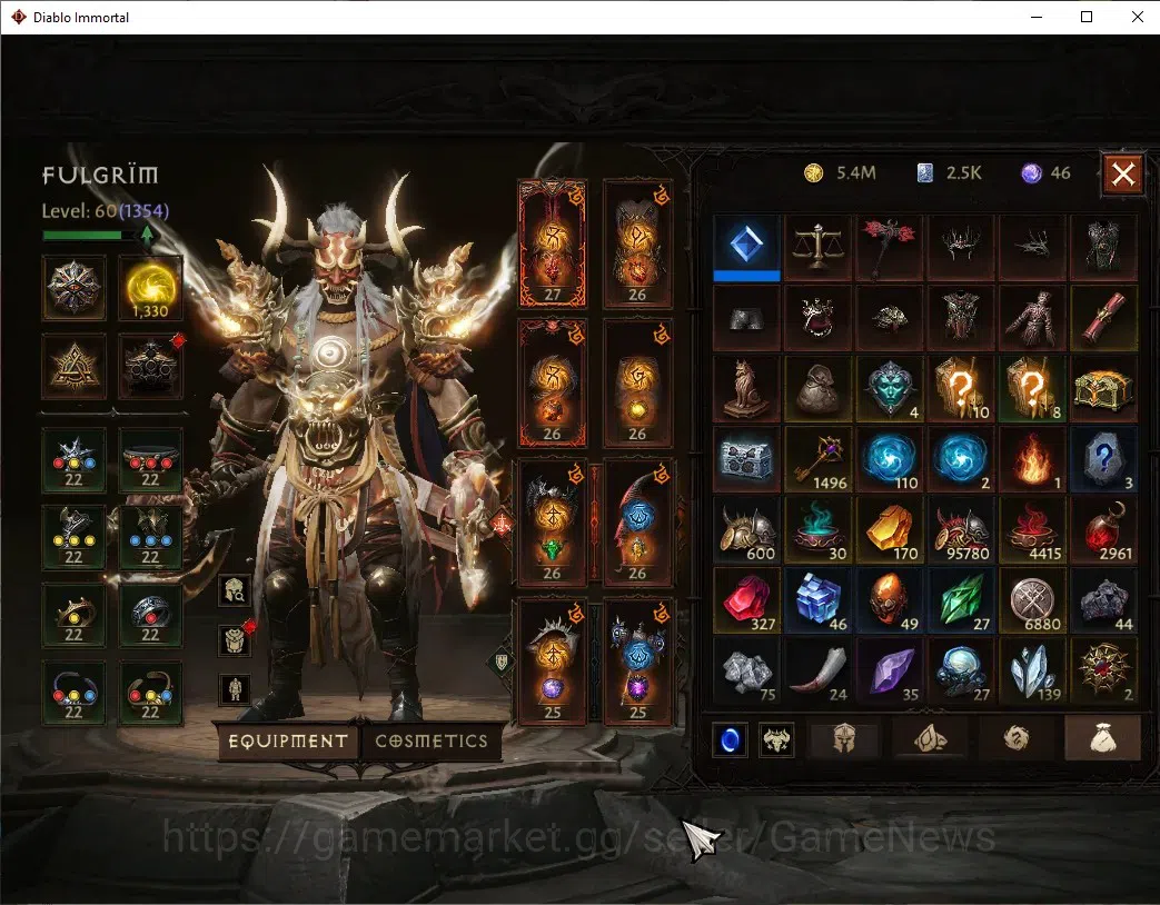 Diablo Immortal Accounts Sea - Izual|CS OFF|Lv60(1354)|Barbarian|51k CR|Res image 10