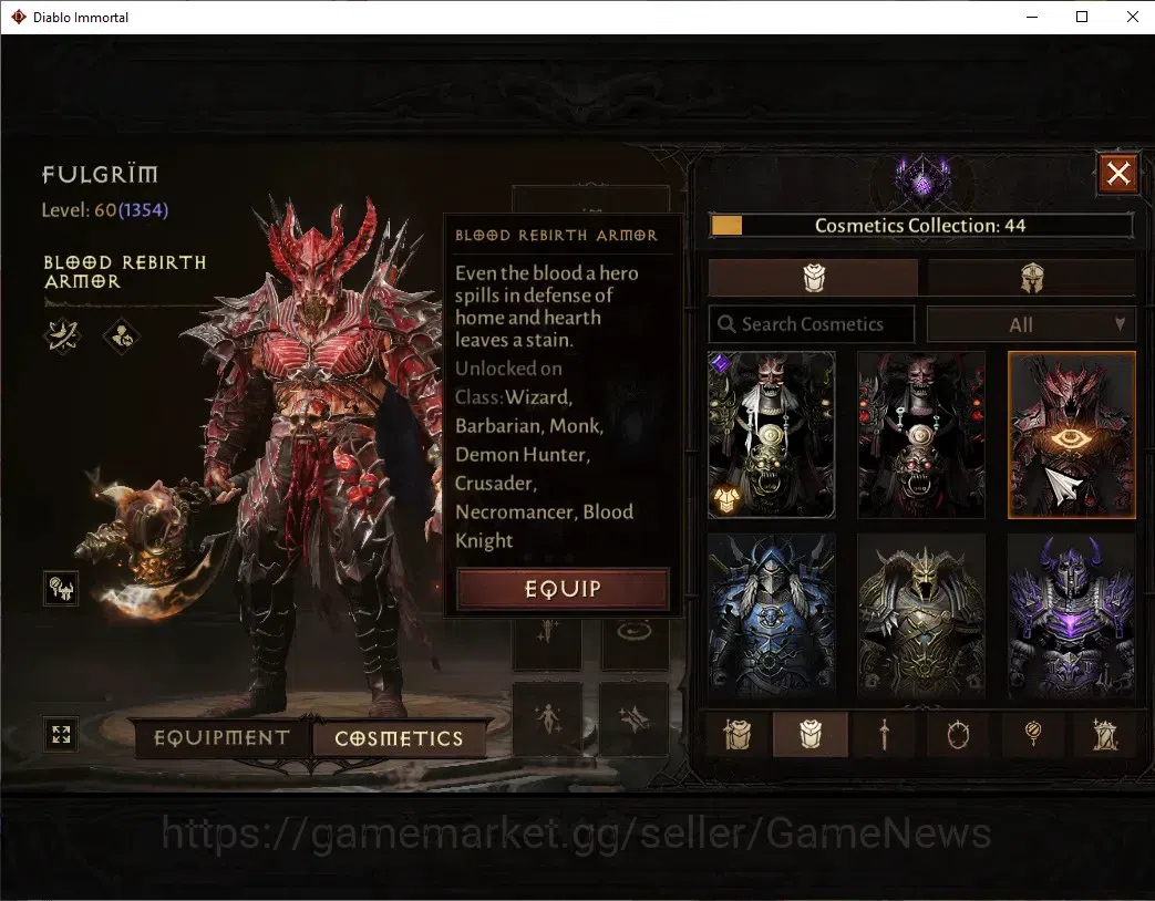 Diablo Immortal Accounts Sea - Izual|CS OFF|Lv60(1354)|Barbarian|51k CR|Res image 13