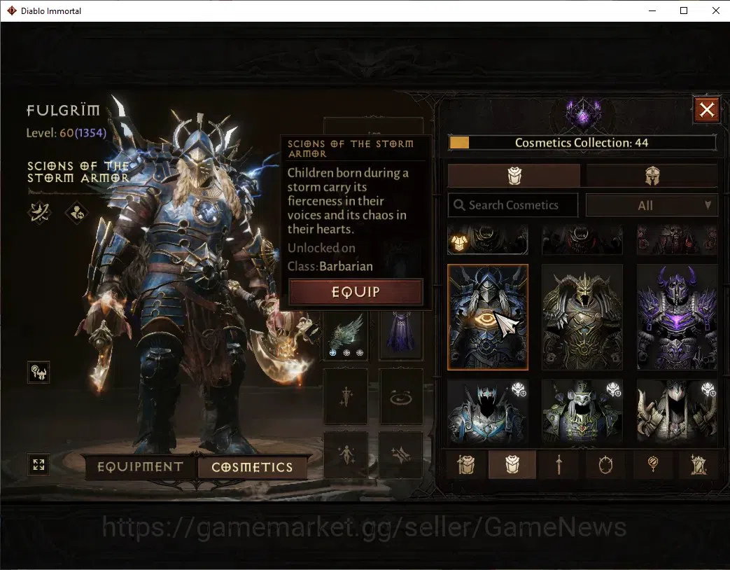 Diablo Immortal Accounts Sea - Izual|CS OFF|Lv60(1354)|Barbarian|51k CR|Res image 14