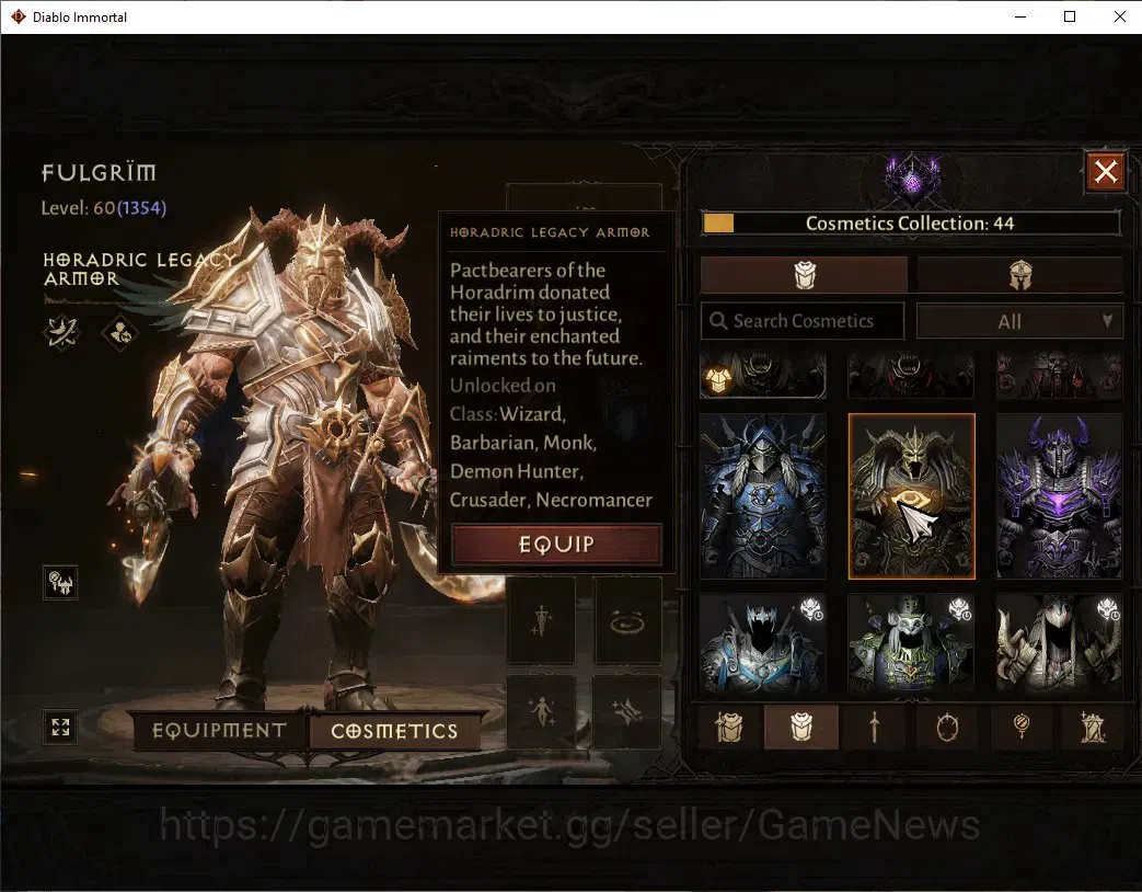 Diablo Immortal Accounts Sea - Izual|CS OFF|Lv60(1354)|Barbarian|51k CR|Res image 15