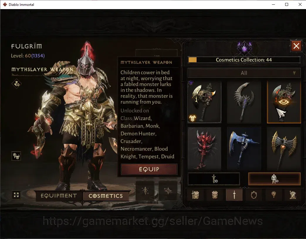Diablo Immortal Accounts Sea - Izual|CS OFF|Lv60(1354)|Barbarian|51k CR|Res image 19