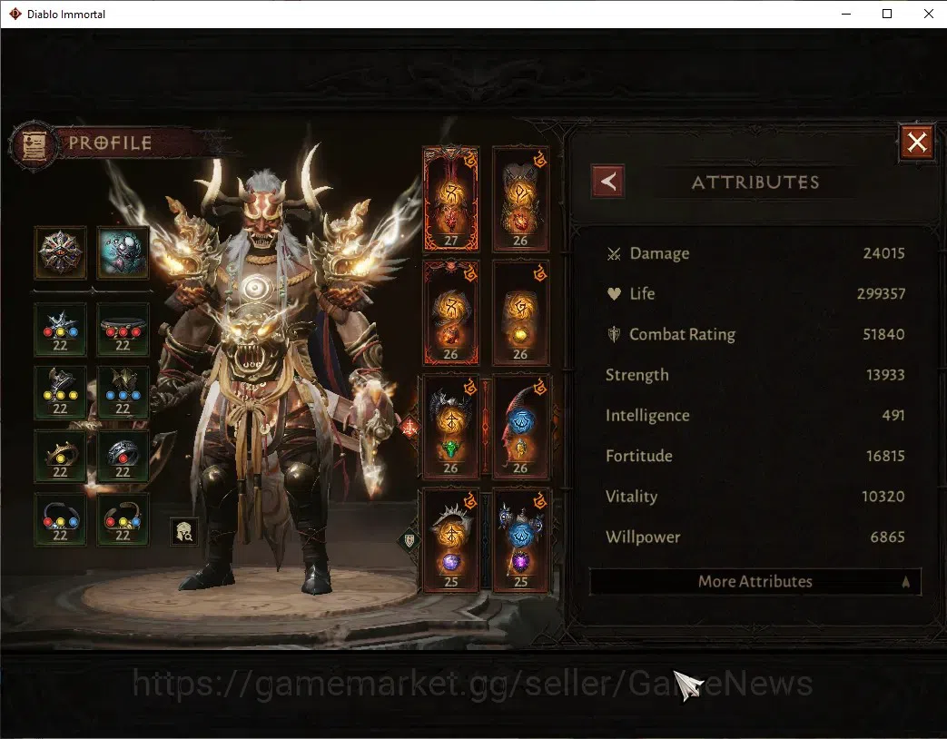 Diablo Immortal Accounts Sea - Izual|CS OFF|Lv60(1354)|Barbarian|51k CR|Res image 3