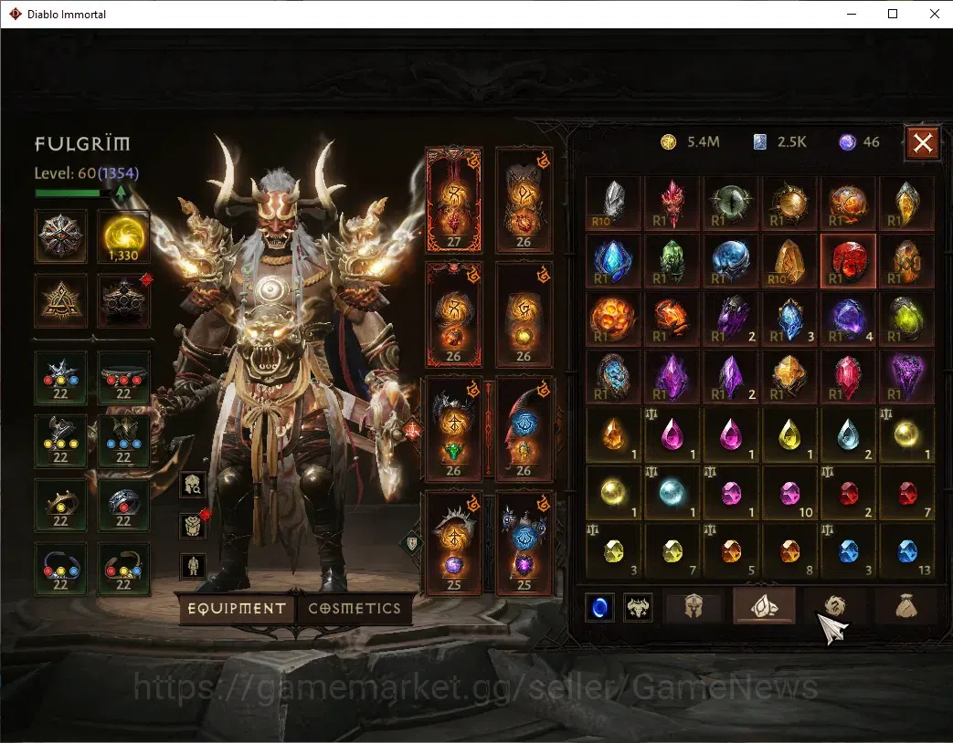Diablo Immortal Accounts Sea - Izual|CS OFF|Lv60(1354)|Barbarian|51k CR|Res image 8