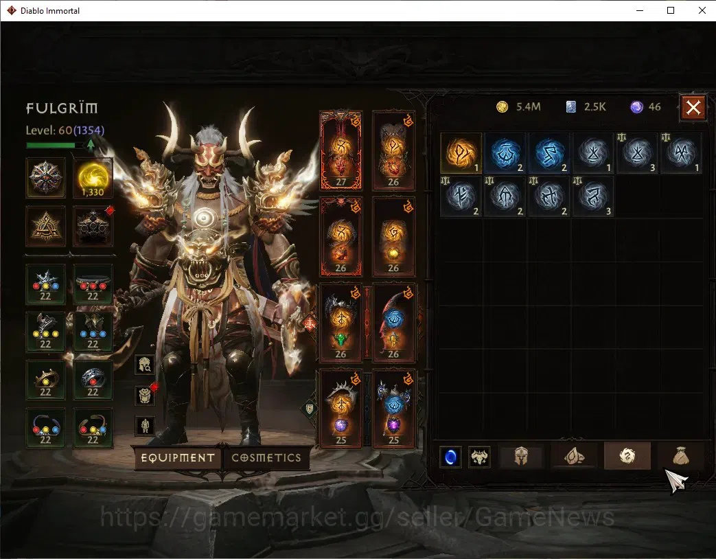Diablo Immortal Accounts Sea - Izual|CS OFF|Lv60(1354)|Barbarian|51k CR|Res image 9