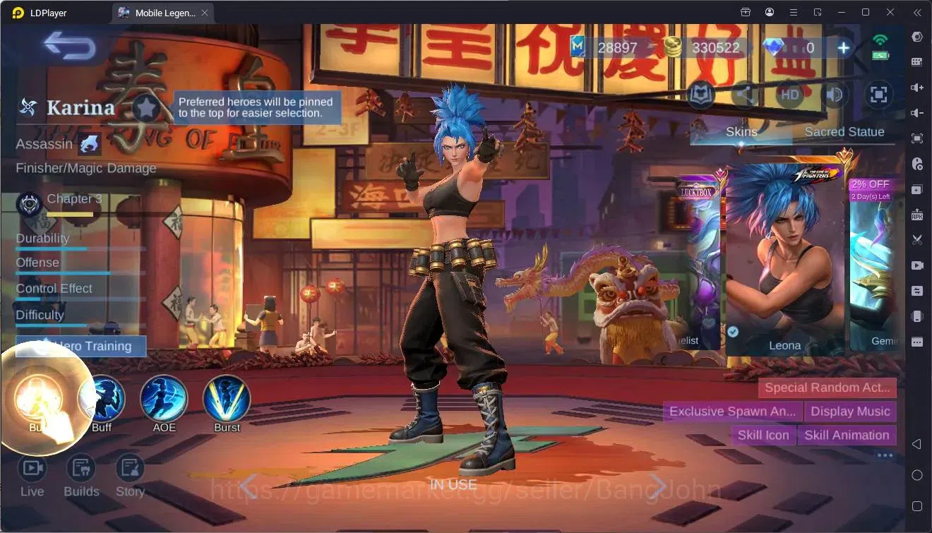 Mobile Legends: Bang Bang Accounts Global|Hero 133|Skin 270|Renowned|KOF Karina|TFM R image 14