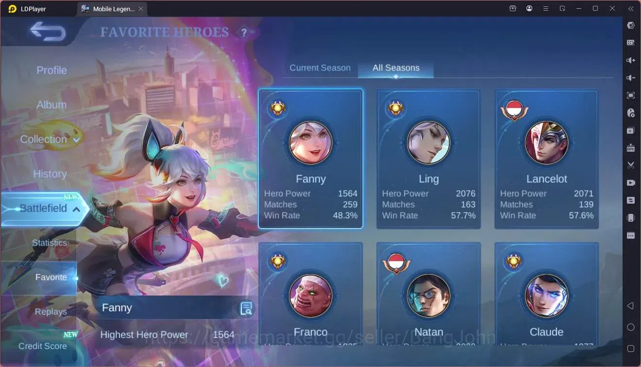 Mobile Legends: Bang Bang Accounts Global|Hero 103|Skin 138|Expert|9th  Fanny|CC Nata image 20