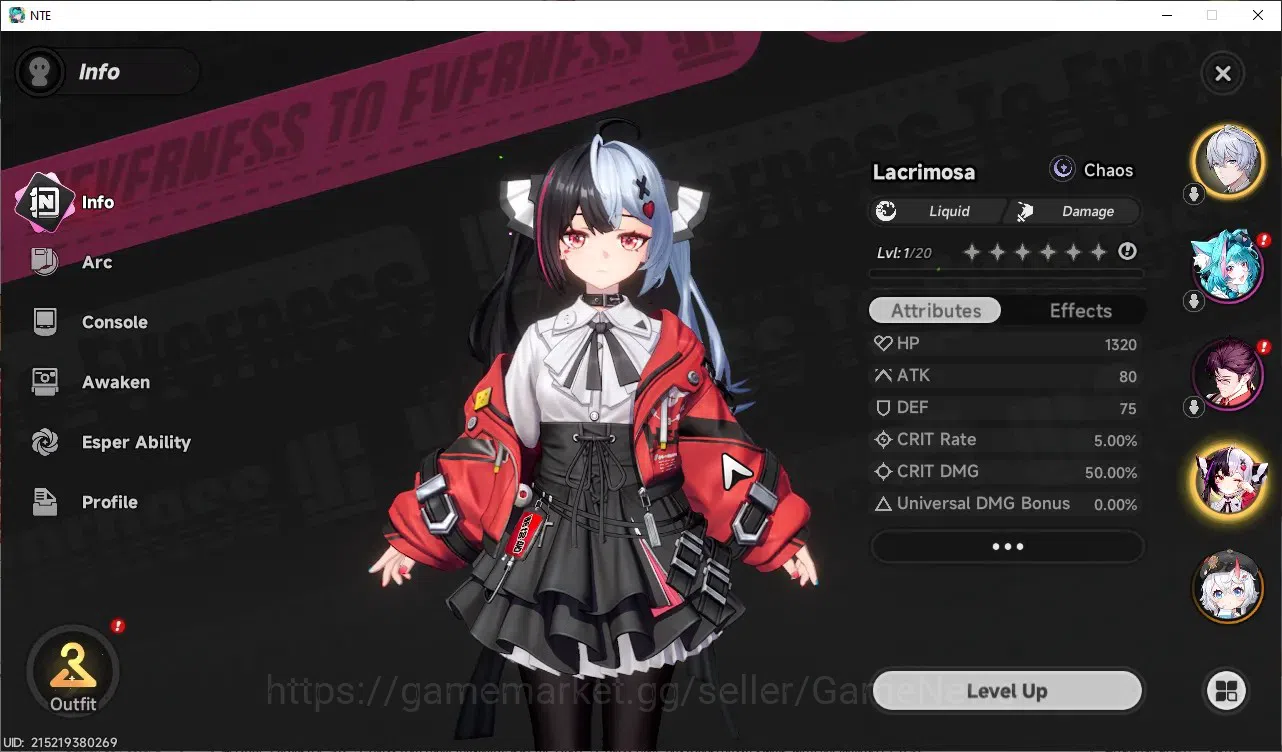 Neverness to Everness Accounts GLOBAL America|HL 3|3 SSR[Lacrimosa,Hotori,Sakiri] image 3