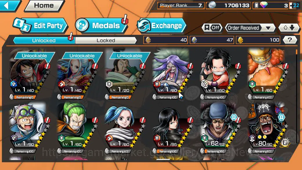 One Piece Bounty Rush Accounts Starter Global|6 EX|T5E ST.Jaygarcia,Gear5 Luffy,RO Roronoa Zoro,KING GOL D.Roger,AMS 5