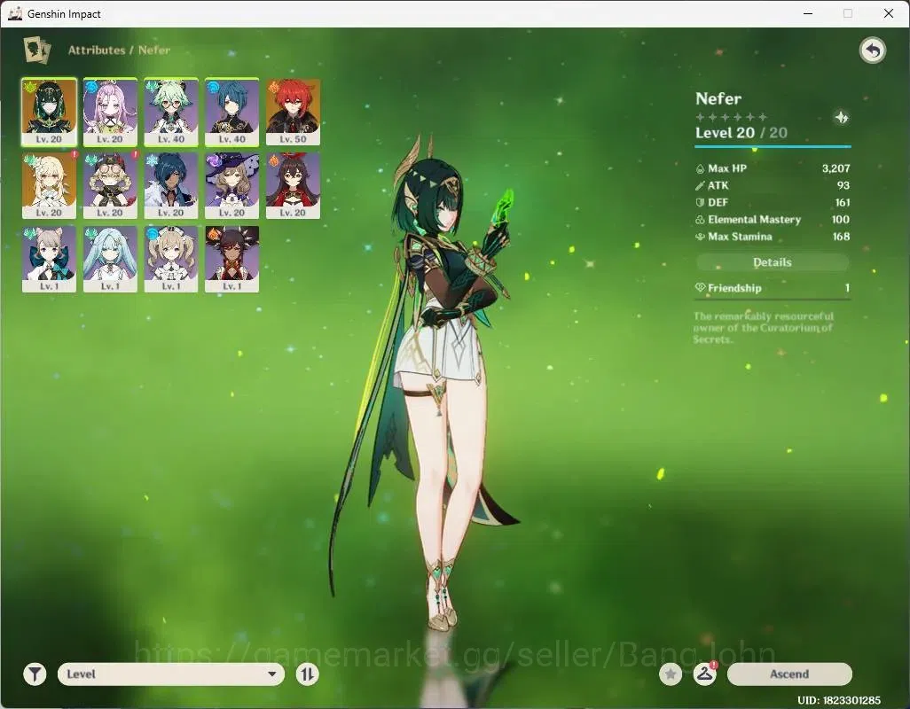 Genshin Impact Accounts ASIA | AR 27|Starter|1 limit Nefer|1 other 5*(Dilu image 2