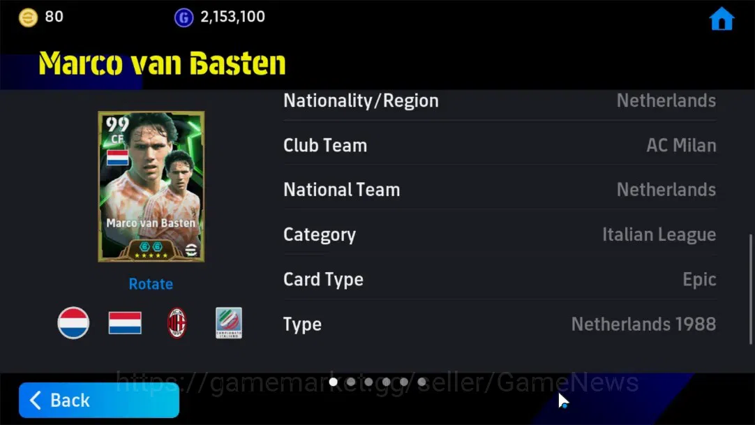 eFootball Accounts Android|Epic Marco Van Basten,El-Hadji Dlouf,Highl image 7