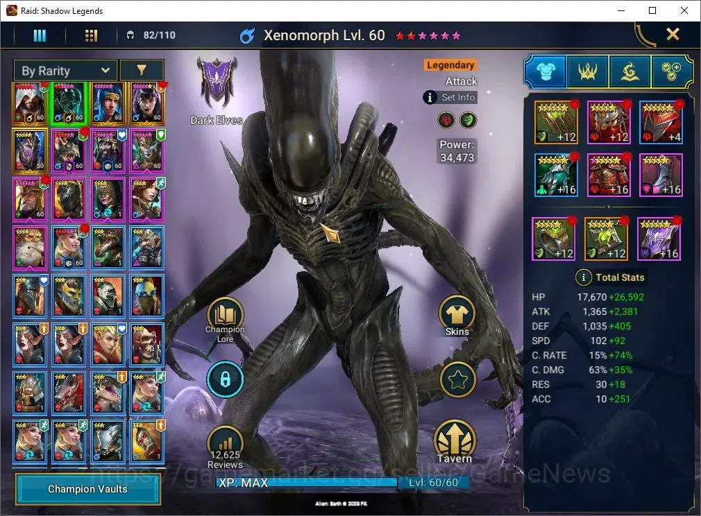 Raid: Shadow Legends Accounts Lv45 750K Power|18 Legend(Ezio,Xenomorph,Ninja,Ali image 4