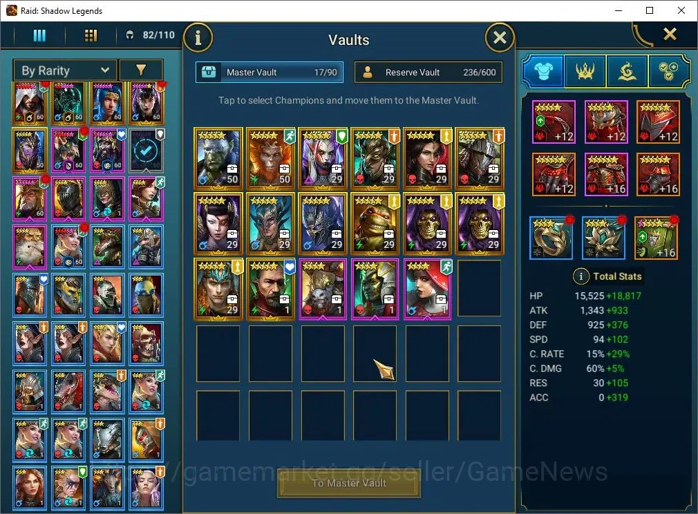 Raid: Shadow Legends Accounts Lv45 750K Power|18 Legend(Ezio,Xenomorph,Ninja,Ali image 8