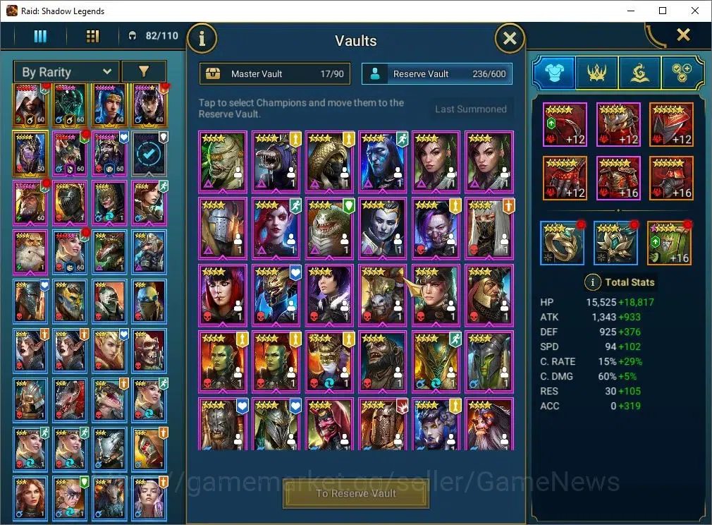 Raid: Shadow Legends Accounts Lv45 750K Power|18 Legend(Ezio,Xenomorph,Ninja,Ali image 9