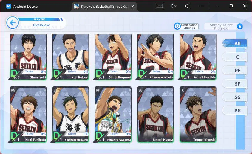 Kuroko's Basketball Street Rivals Accounts SEA|SV25|Lv26|Taiga Kagami A4,Seijuro Akashi,Tetsu image 8