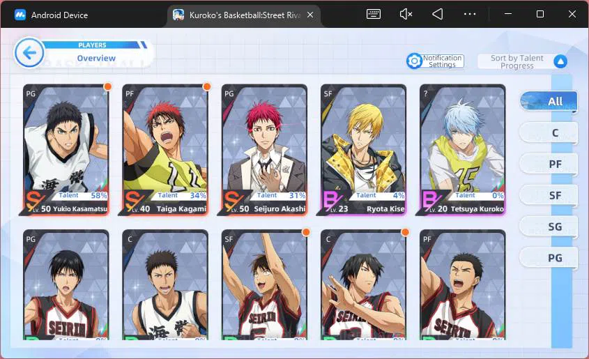 Kuroko's Basketball Street Rivals Accounts SEA|SV25|Lv26|Taiga Kagami A4,Seijuro Akashi,Tetsu image 9