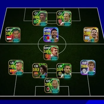 eFootball Accounts Mid-Tier =[ Collective Strength 3233 ]= ➜ Romario ➺ Messi ➜ G. Ramos ➺ Bergkamp ➜ Scholes ➺ Alba