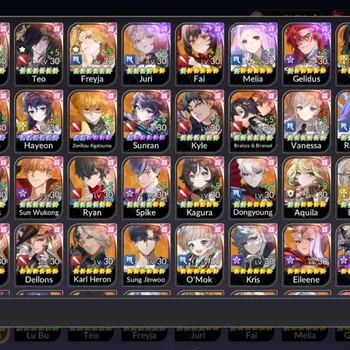Seven Knights Re:Birth Accounts Global|Full EX7(JuriTC4,FaiTC1,MeliaTC1,GelindusTC1,Rosie)|28 TC6(Yoongun,Lu