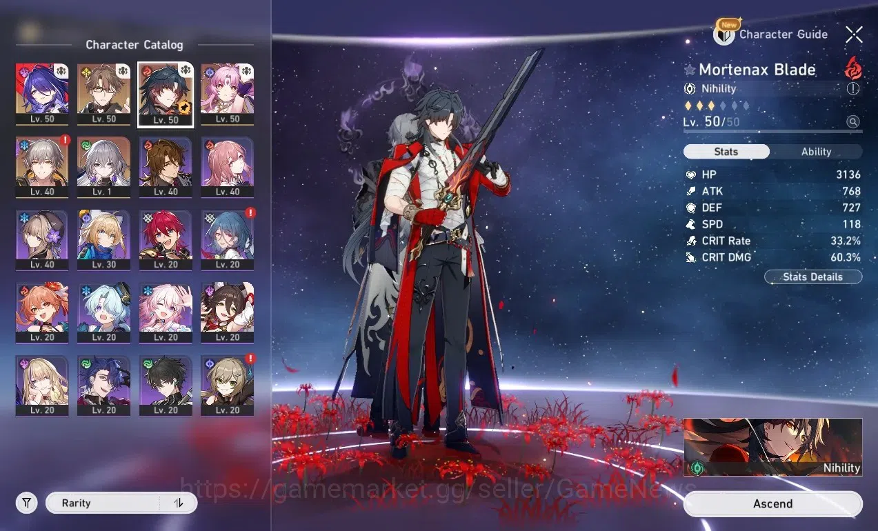 Honkai Star Rail Accounts ASIA |TL 31|3 Limited| Mortenax Blade + Sign, Ache image 1