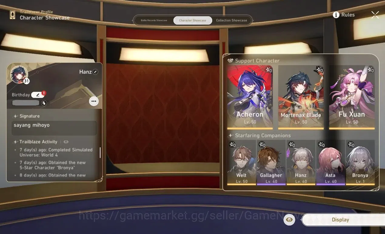 Honkai Star Rail Accounts ASIA |TL 31|3 Limited| Mortenax Blade + Sign, Ache image 2