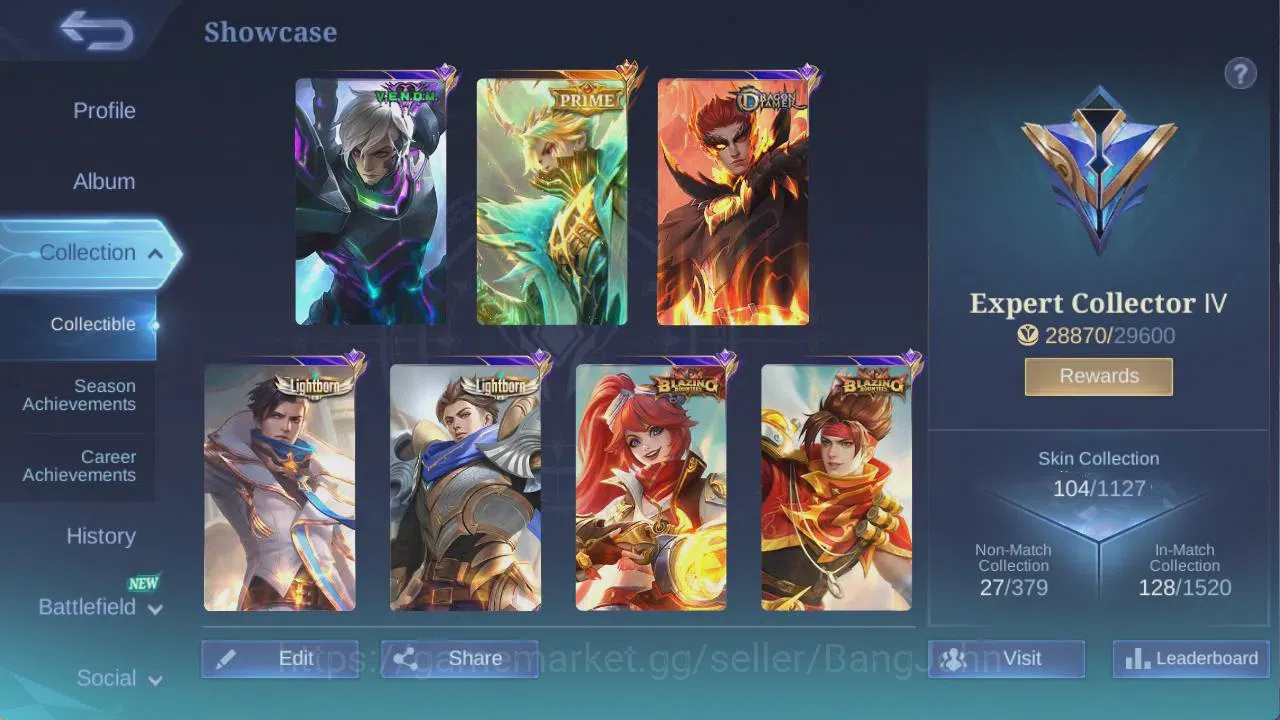Magic Chess: Go Go Accounts Global|Rank Mythic 184*Best 230*|PrimeYZ|Epic Lance|CB[Spcial2&Elit3]15CMD B*3 |FreeML Check 3