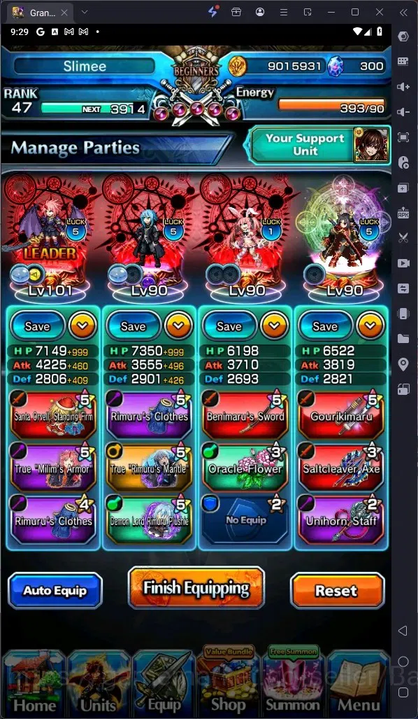 Grand Summoners Accounts Global | Rank 47 | Demon Lord Rimuru Lv90 TW | Eas image 4