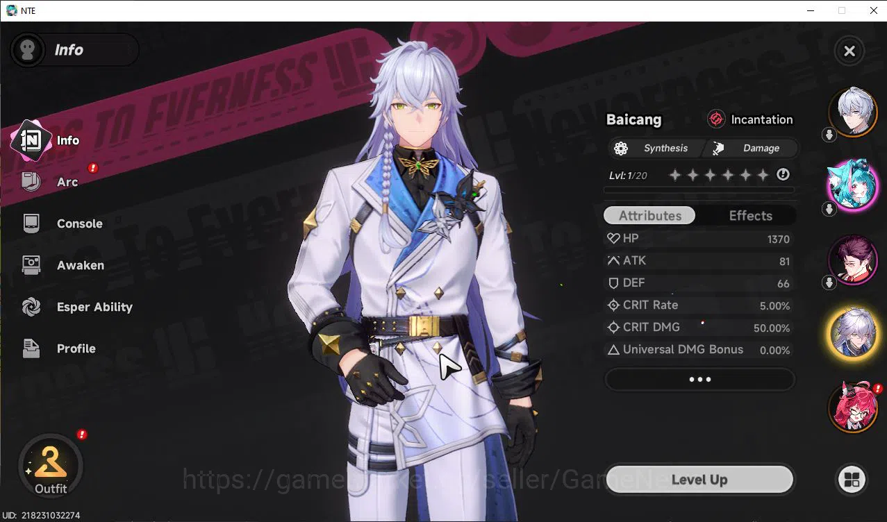 Neverness to Everness Accounts GLOBAL NA |HL 3| 2 SSR Limited Nanally & Baicang | image 2