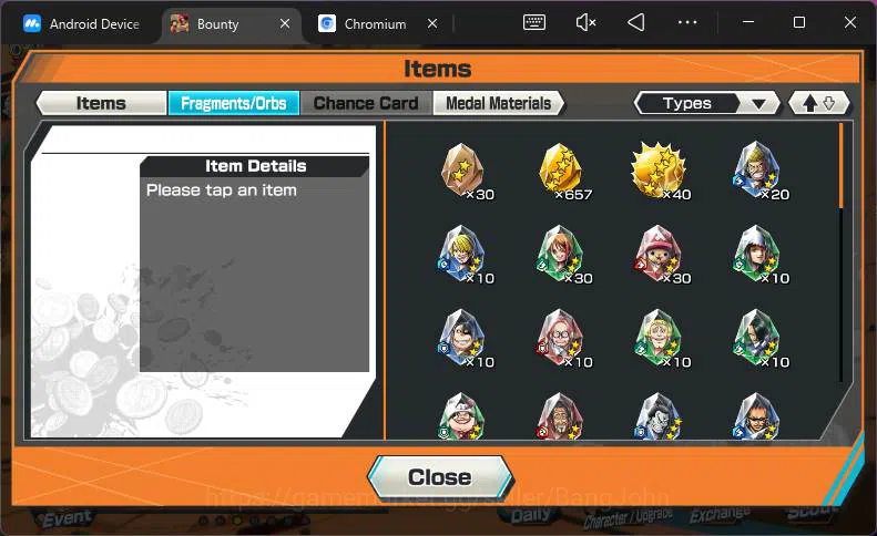 One Piece Bounty Rush Accounts Others GLOBAL|RD 3455|Captain Shank,Jinbei,Tony Chopper,Edward Newgate,etc|Take mail|check 3
