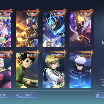 Mobile Legends: Bang Bang Accounts Rare Skin WHALE META SKIN | 3 Kishin Densetsu + 4 Legend + 2 Nexus Sea 11.11 + 3 Jujutsu