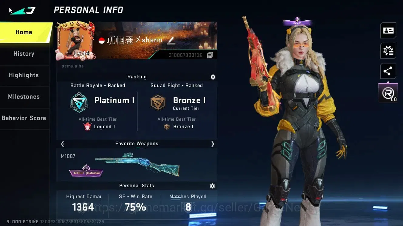 Blood Strike Accounts ASIA|4 ULTRA [VOLT-AshLord,Vector,M700]|Collab 7DS image 2