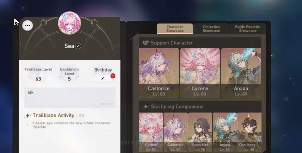 Honkai Star Rail Accounts Mid Game Asia|TL 63|3,7K SJ|7 Limited|Anaxa+Sign,Cyrene,Castorice,Sparkle,Archer,Ruan 3