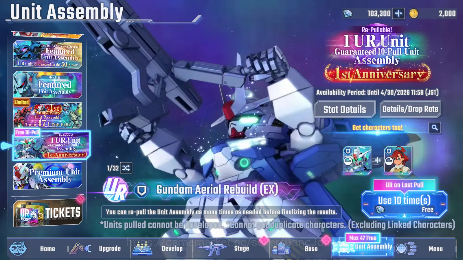 SD Gundam G Generation ETERNAL Accounts Global Rank 1 | FreshStory | 100+K Diamond, Selector Banner On, 6Gundam SSR+ 2Supp 7
