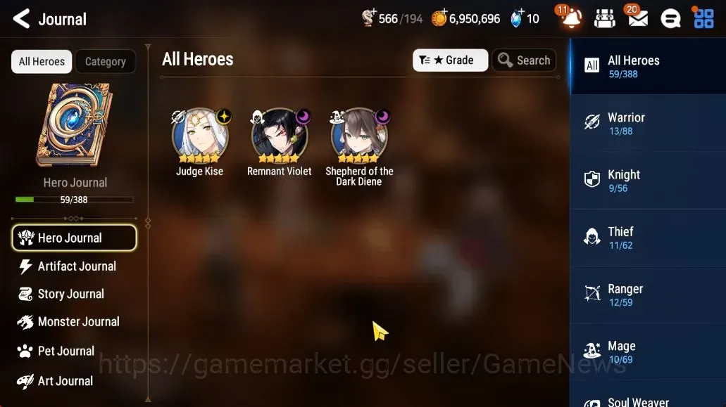Epic Seven Accounts Starter Global UnVerif|New Era| 3 ML (Shepherd Dark Diane,R Violet,etc)+Lidica,Vildred,Iseria,etc|4,5K 1