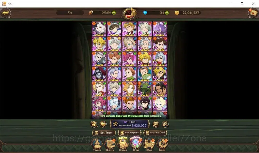 The Seven Deadly Sins: Grand Cross Accounts Others Global|3,628,027 Power |8ur + 4lr + 10 char 2