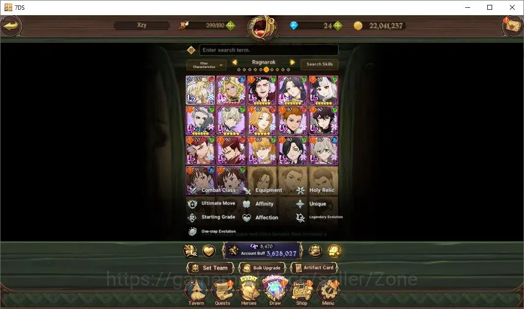 The Seven Deadly Sins: Grand Cross Accounts Others Global|3,628,027 Power |8ur + 4lr + 10 char 6