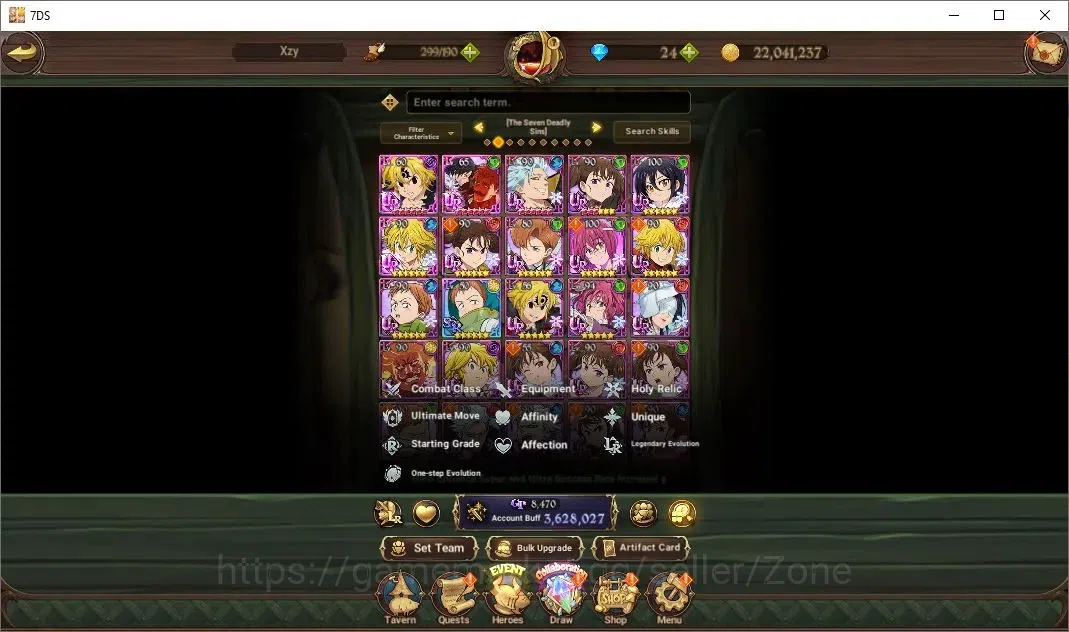 The Seven Deadly Sins: Grand Cross Accounts Others Global|3,628,027 Power |8ur + 4lr + 10 char 7