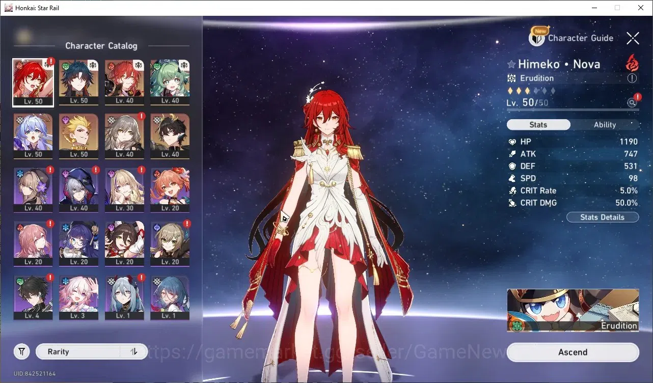 Honkai Star Rail Accounts Others ASIA |TL 31|6 Limited| Himeko Nova,Robin,DHPT,Huohuo,Blade,Gilgamesh +1 STD Char 1