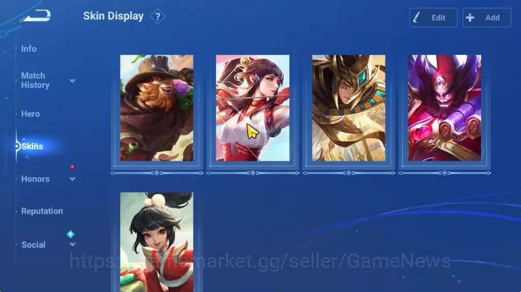 Honor of Kings Accounts Hero67 Skin29|KIC Luna,2Legend(ConsortYu,DeRenjie) image 6