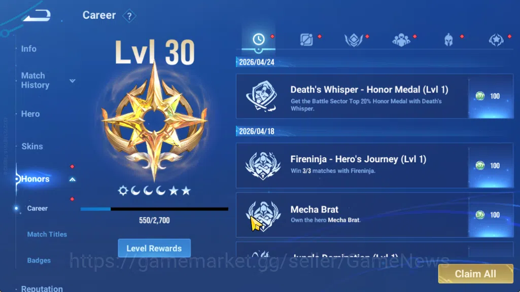Honor of Kings Accounts Hero67 Skin29|KIC Luna,2Legend(ConsortYu,DeRenjie) image 7