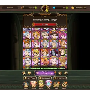The Seven Deadly Sins: Grand Cross Accounts Others ASIA|1,4M CC|1 LR 3 UR + Collab Tensura|M Nava,Shion,DLRT,WS
