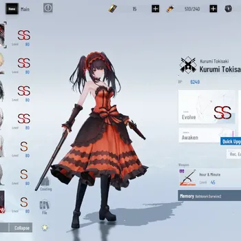 Punishing: Gray Raven Accounts End-Game Asia|Lv 80|4 Coating|(SS Kurumi Tokisaki,SS Adelyde A,S Lucia CW,SS Kamui