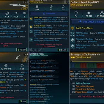 Borderlands 4 Items LVL1 SIREN LEVELING PACK (VEX CLASS MOD MAX ALL SKILLS + 534K SHIELD + AOE GRENADE + REPKIT