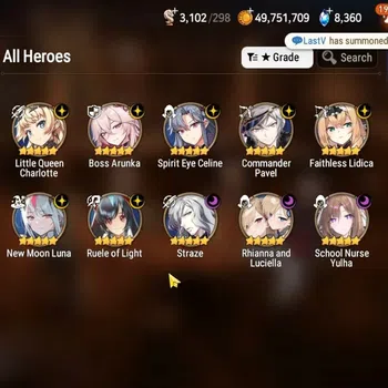 Epic Seven Accounts High-End GLOBAL UnVerif|10 ML(Schol Nurse Yulha,RnL,BArunka,etc)+AUBE,Estel,Setsuka,Rinak,etc|AUTO