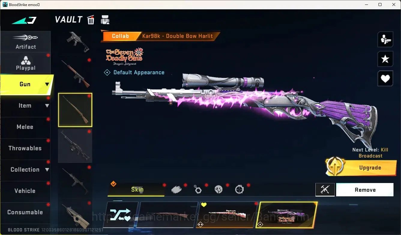 Blood Strike Accounts Collab Skin ASIA |4 Collab Gun [AOT&7DS]|3 Limited Gun|5 Ultra Gun|Limited Butterfly Knife|1 4
