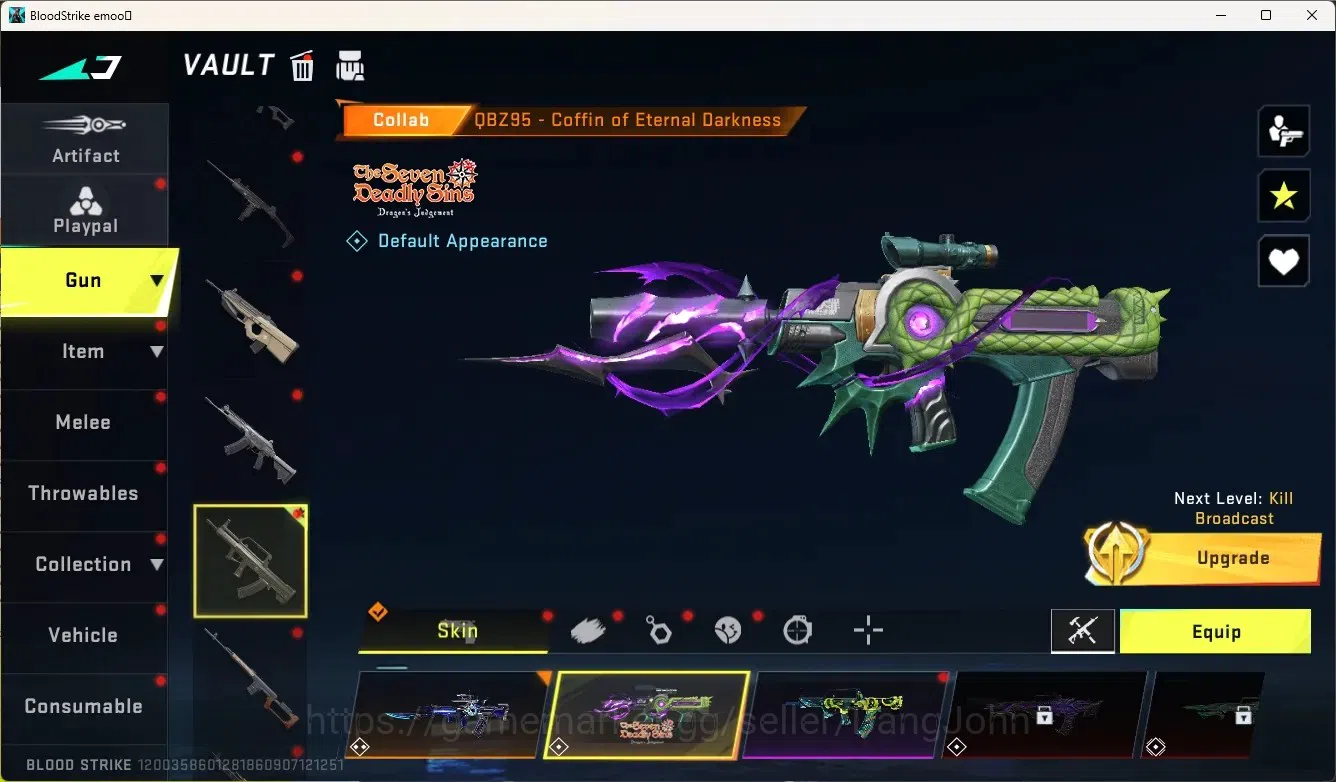 Blood Strike Accounts Collab Skin ASIA |4 Collab Gun [AOT&7DS]|3 Limited Gun|5 Ultra Gun|Limited Butterfly Knife|1 5