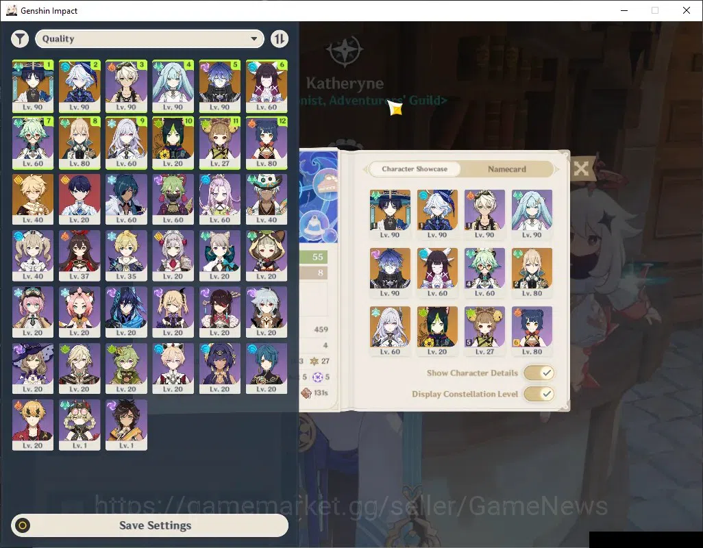 Genshin Impact Accounts Others ASIA|AR 55|5 Limited+1(5*Weapon)[Wanderer C1,Furina 1