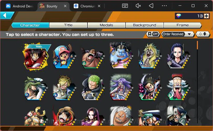 One Piece Bounty Rush Accounts Others GLOBAL|EX 1 |PR 5|T5E St.Nusjuro,etc|Log Bandai|Check SS|OPBR206 10