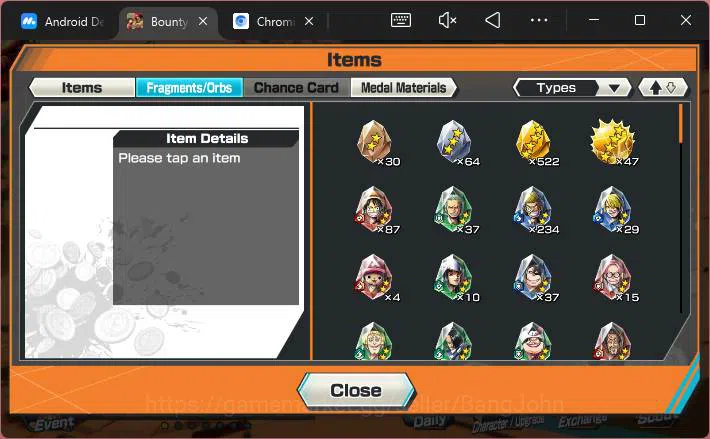 One Piece Bounty Rush Accounts Others GLOBAL|EX 1 |PR 5|T5E St.Nusjuro,etc|Log Bandai|Check SS|OPBR206 8